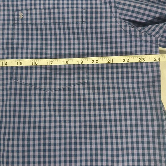 Mens Izod Premium Essentials Large Purple/Navy Checkered Long Sleeve Dress Shirt - Picture 4 of 11